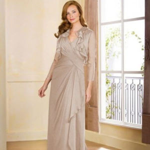 Jade by Jasmine (J175059) V-neck Chiffon MOB Dress
